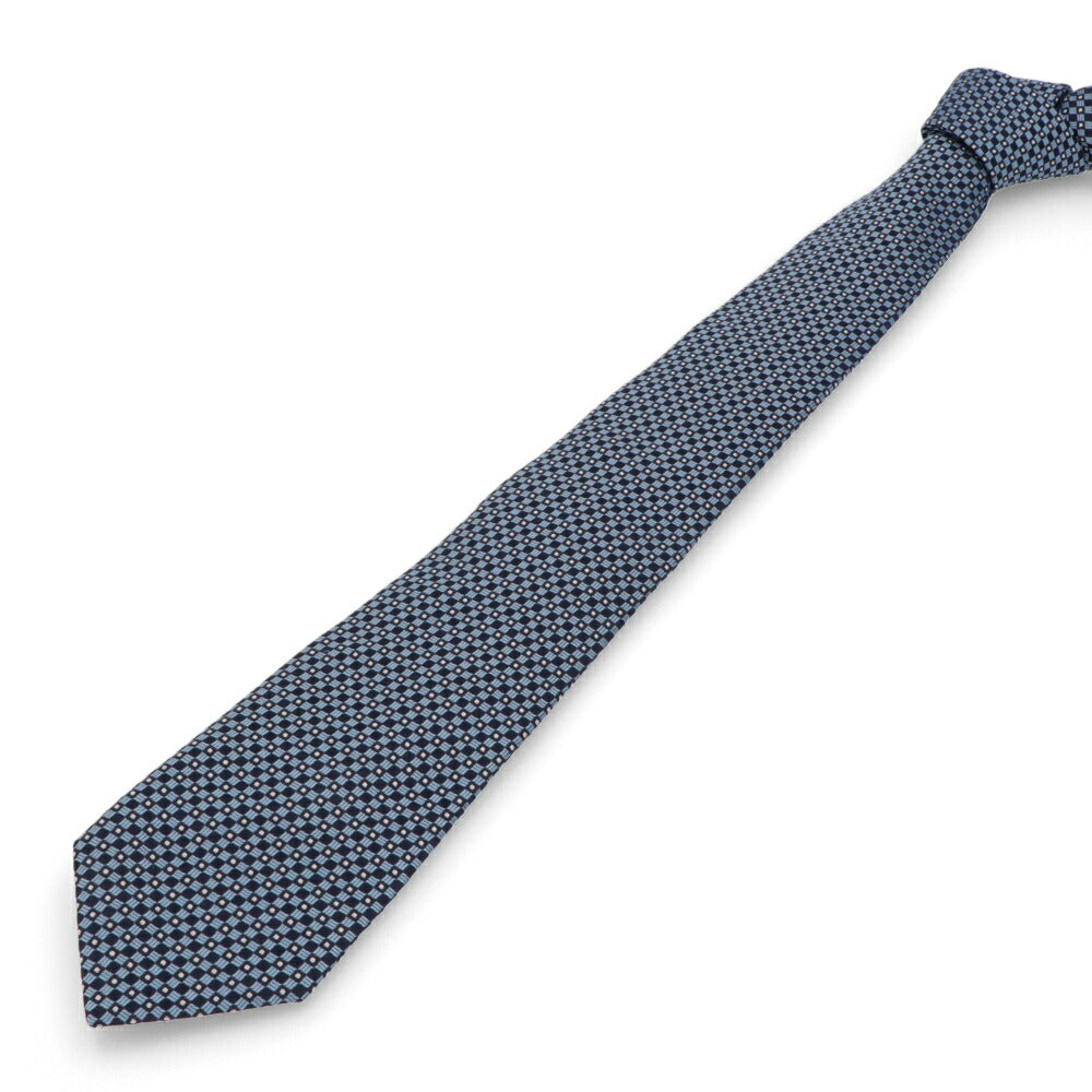 LANVIN ネクタイ SILK TIE ブルー シルク 幾何学模様