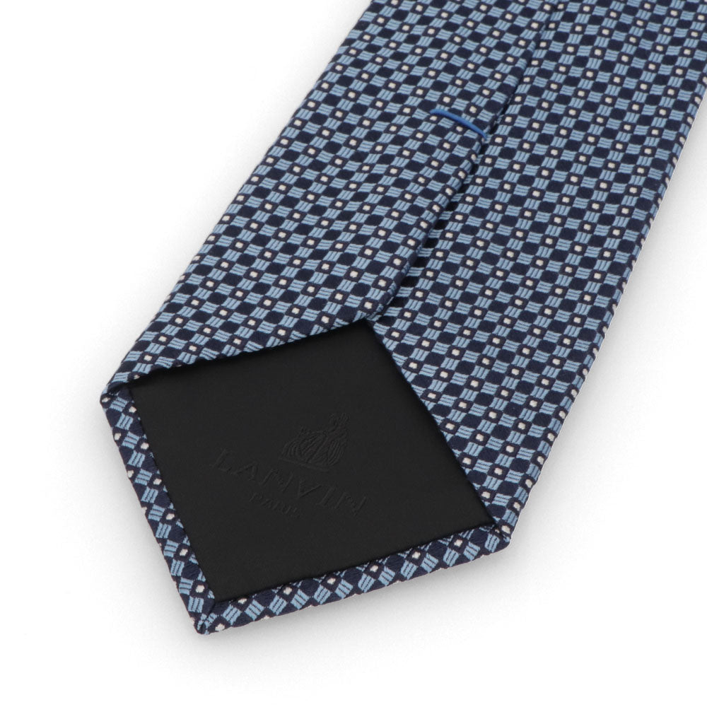 LANVIN ネクタイ SILK TIE ブルー シルク 幾何学模様