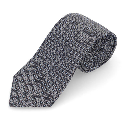 LANVIN ネクタイ SILK TIE グレー シルク 幾何学模様