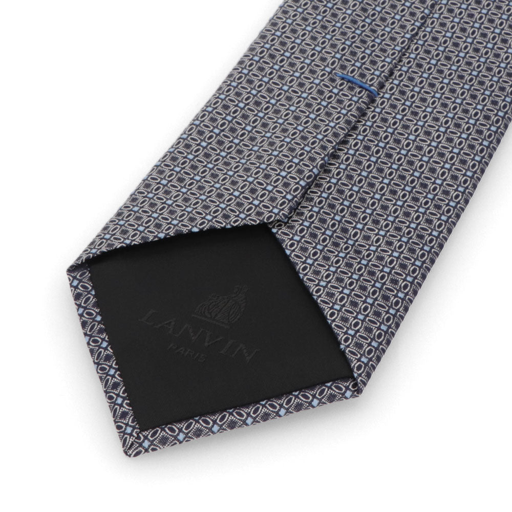ランバン LANVIN ネクタイ メンズ SILK TIE グレー シルク ブランドネクタイ グレー 幾何学模様 柄物アイテム 32LVNT311804
