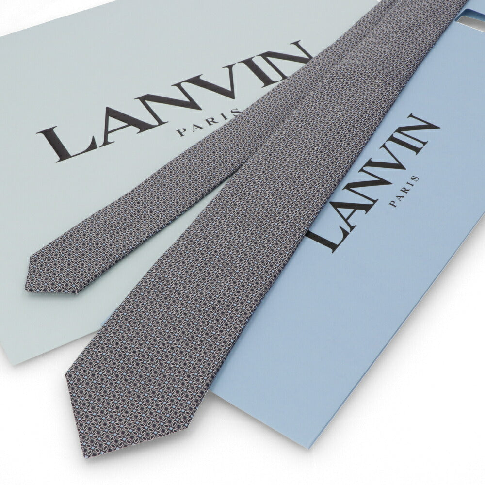 ランバン LANVIN ネクタイ メンズ SILK TIE グレー シルク ブランドネクタイ グレー 幾何学模様 柄物アイテム 32LVNT311804