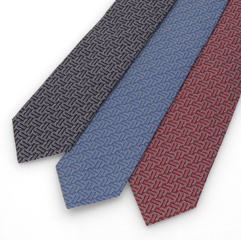 ランバン LANVIN ネクタイ メンズ SILK TIE ブルー ネイビー レッド シルク ブランドネクタイ 幾何学模様 柄物アイテム 32LVNT312101