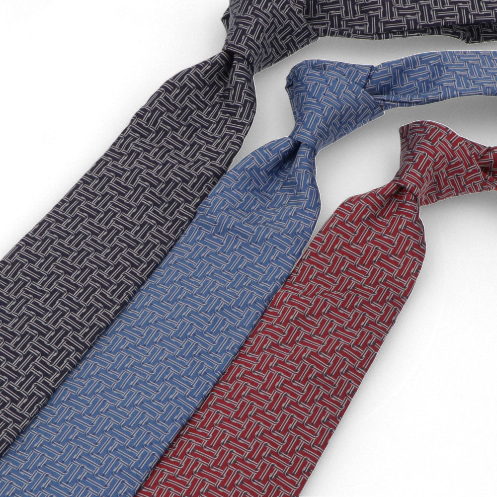 ランバン LANVIN ネクタイ メンズ SILK TIE ブルー ネイビー レッド シルク ブランドネクタイ 幾何学模様 柄物アイテム 32LVNT312101