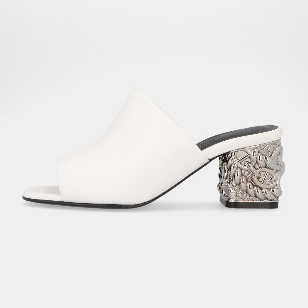 エルメス HERMES グロッシー60 サンダル ホワイト