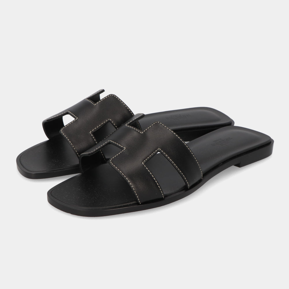 エルメス HERMES オラン サンダル ブラック