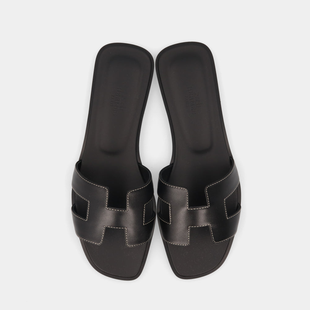 エルメス HERMES オラン サンダル ブラック
