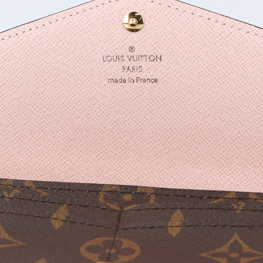 ルイ・ヴィトン LOUIS VUITTON LV M62235 ポルトフォイユ サラ 二つ折り長財布 ローズ バレリーナ モノグラム キャンバス レザー レディース 中古/Aランク