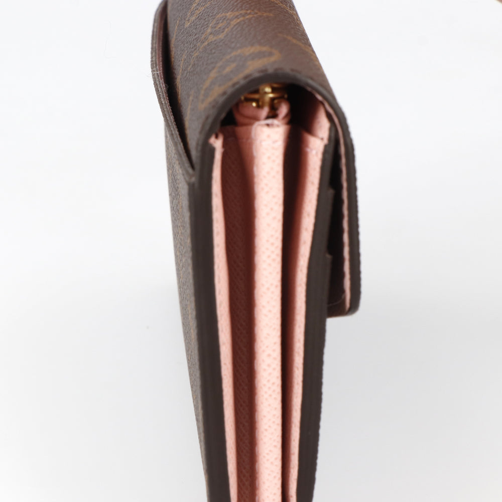 ルイ・ヴィトン LOUIS VUITTON LV M62235 ポルトフォイユ サラ 二つ折り長財布 ローズ バレリーナ モノグラム キャンバス レザー レディース 中古/Aランク