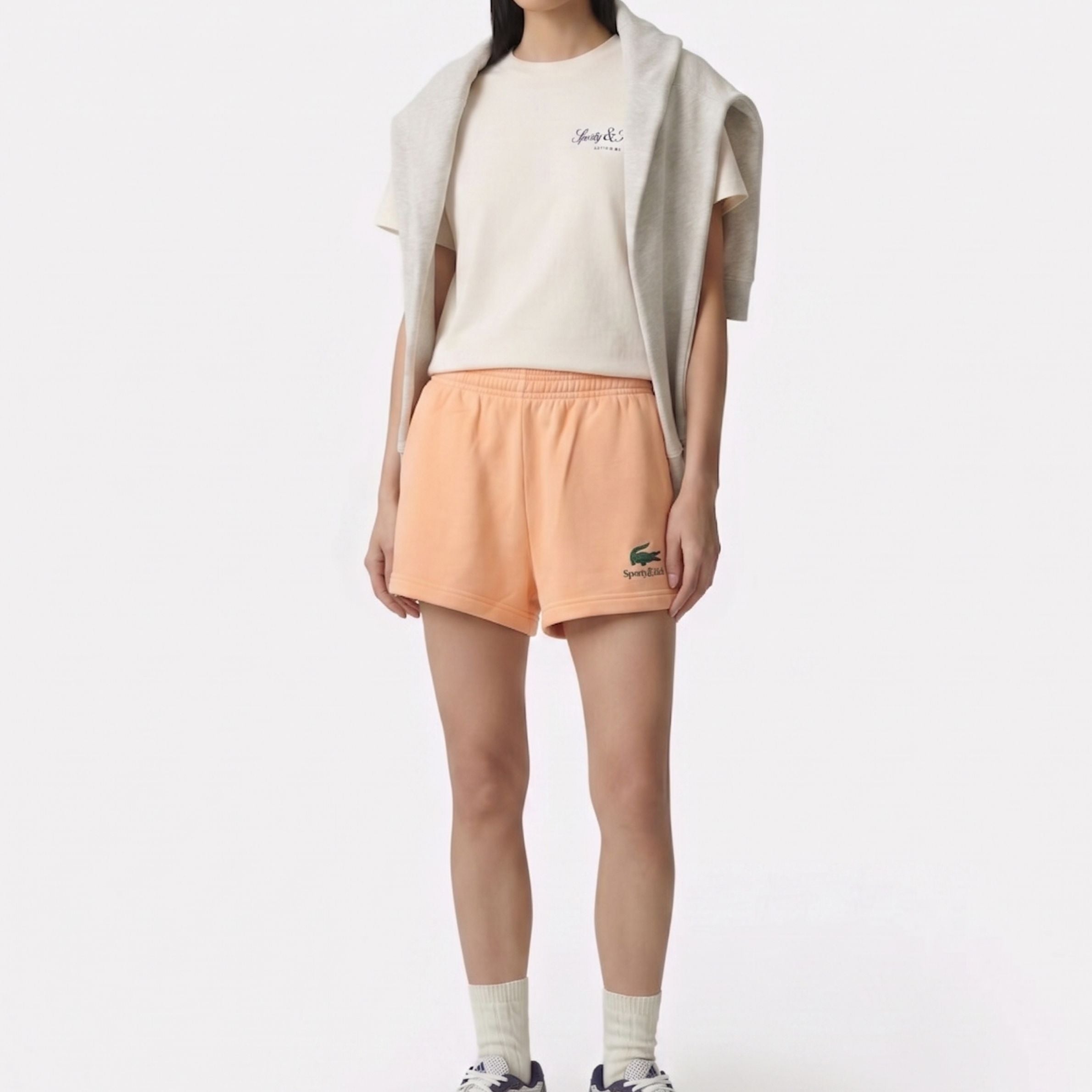 Sporty＆Rich×LACOSTE コラボ ショートパンツ スウェット