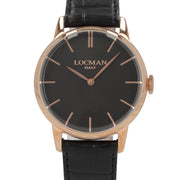 LOCMAN 時計 ブラック系 ステンレススティールケース レザー ロゴ ゴールド 腕時計 0251V09-RGBKRGPK 1960