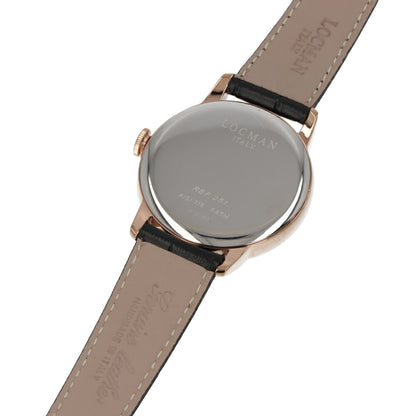 LOCMAN 時計 ブラック系 ステンレススティールケース レザー ロゴ ゴールド 腕時計 0251V09-RGBKRGPK 1960