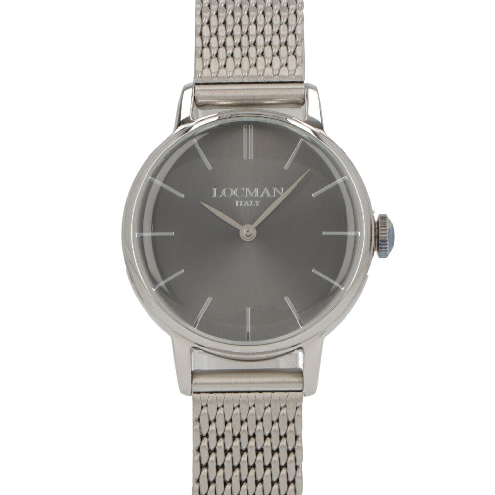 LOCMAN 時計 シルバー ステンレススティール メッシュメタル ロゴ  腕時計 0253A07A-00GYNKB0 1960 LADY