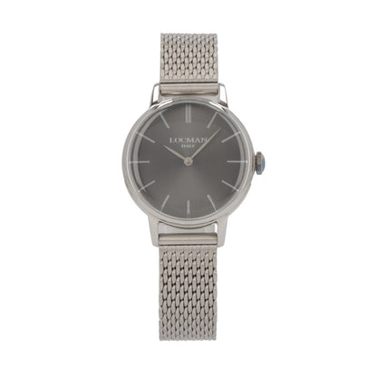 LOCMAN 時計 シルバー ステンレススティール メッシュメタル ロゴ  腕時計 0253A07A-00GYNKB0 1960 LADY
