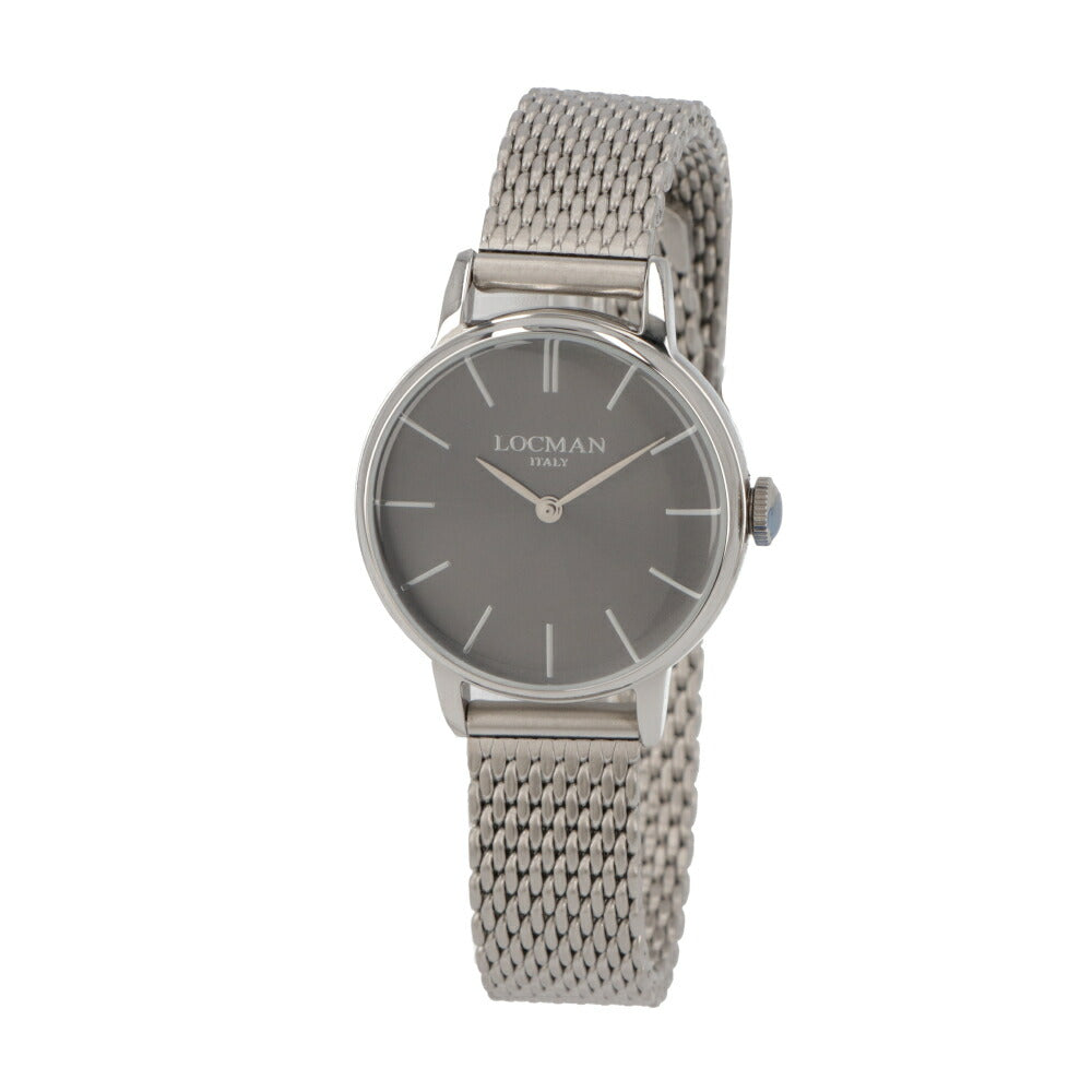 LOCMAN 時計 シルバー ステンレススティール メッシュメタル ロゴ  腕時計 0253A07A-00GYNKB0 1960 LADY