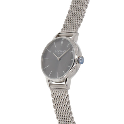 LOCMAN 時計 シルバー ステンレススティール メッシュメタル ロゴ  腕時計 0253A07A-00GYNKB0 1960 LADY