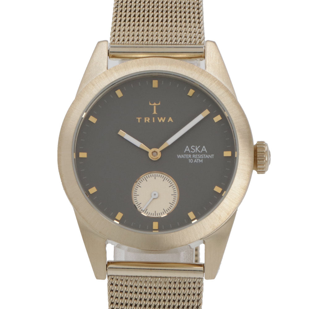 TRIWA 時計 ASKA ステンレス ステンレスメッシュ ロゴ 腕時計 AKST103-MS121717