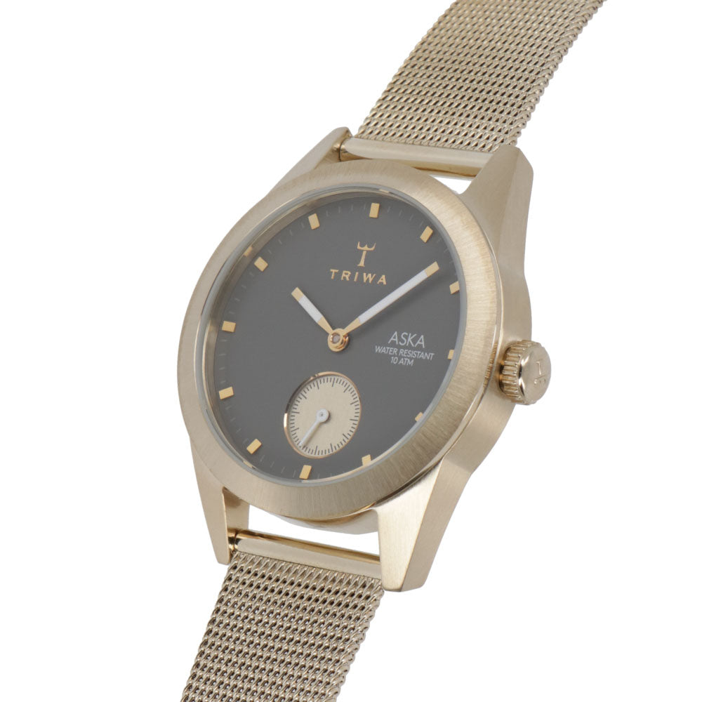 TRIWA 時計 ASKA ステンレス ステンレスメッシュ ロゴ 腕時計 AKST103-MS121717