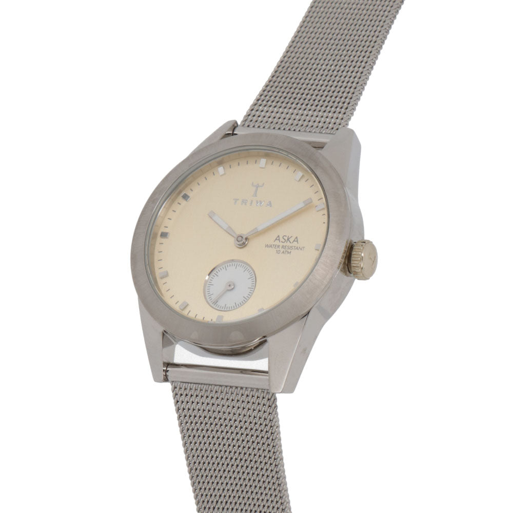 TRIWA 時計 ASKA ステンレス ステンレスメッシュ ロゴ 腕時計 AKST104-MS121212