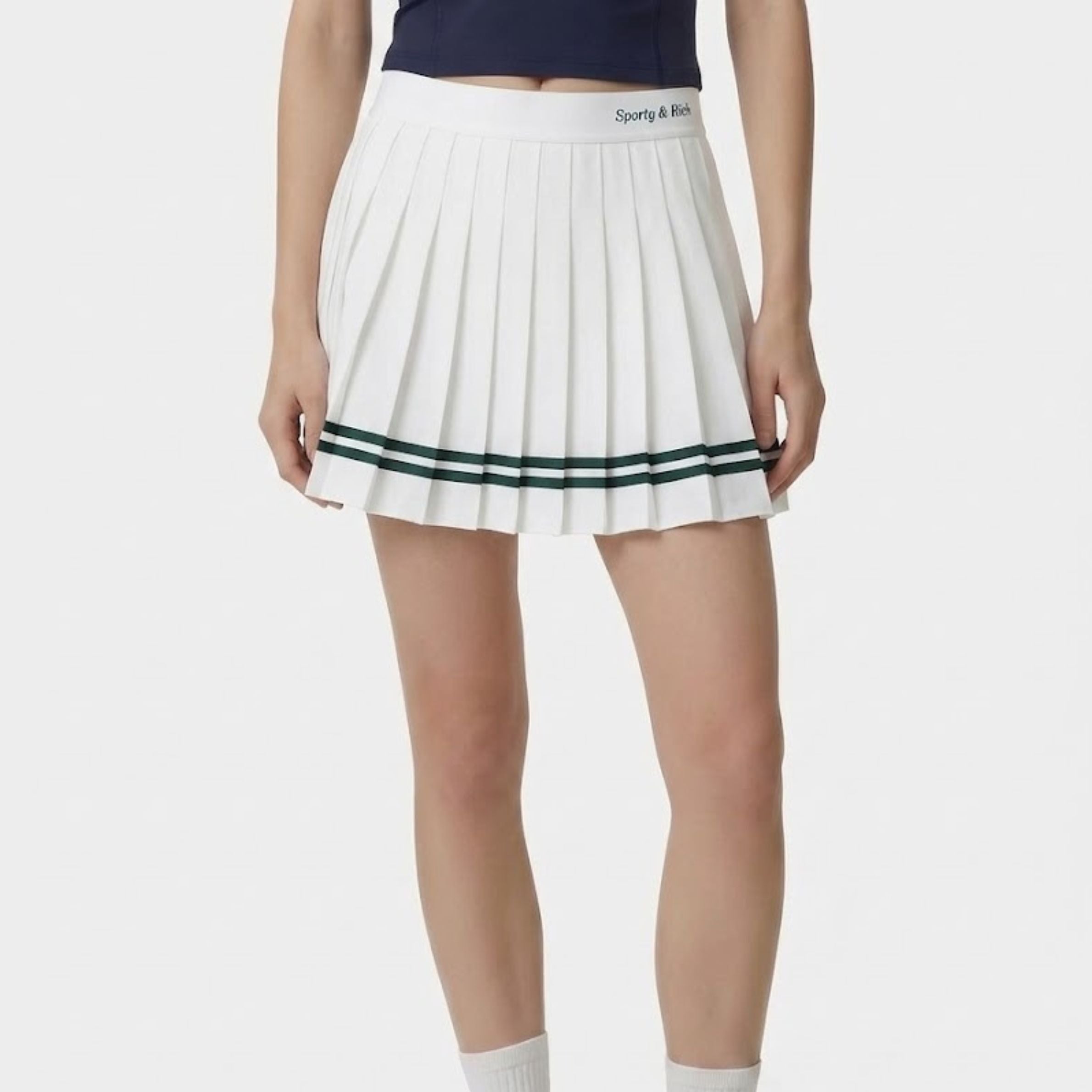 Sporty＆Rich スカート ホワイト テニスウェア プリーツスカート