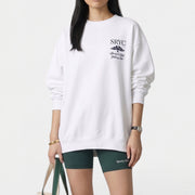 Sporty＆Richトレーナー ホワイト オーバーサイズ ロゴ 裏起毛