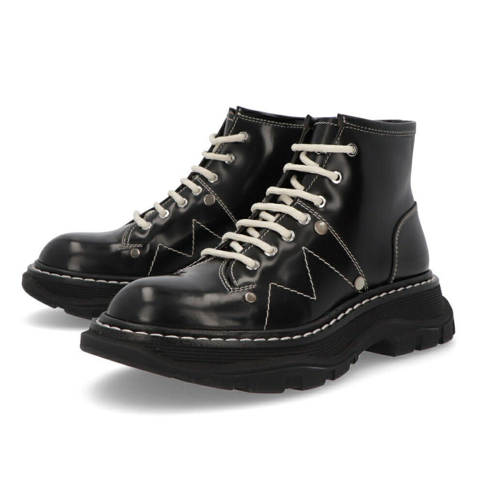 ALEXANDERMCQUEEN ブーツ  ブラック レースアップ ショートブーツ 595469
