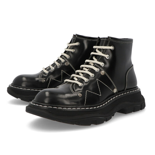 ALEXANDERMCQUEEN ブーツ  ブラック レースアップ ショートブーツ 595469