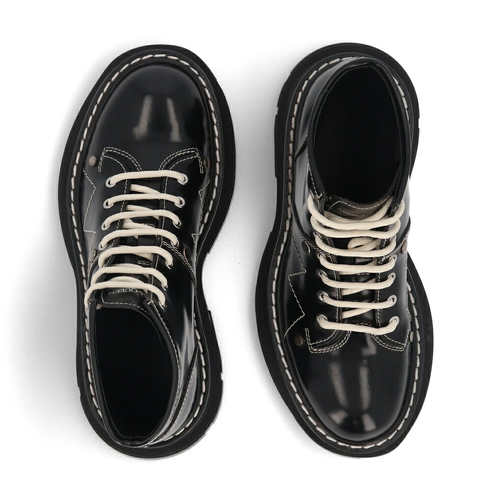 ALEXANDERMCQUEEN ブーツ  ブラック レースアップ ショートブーツ 595469