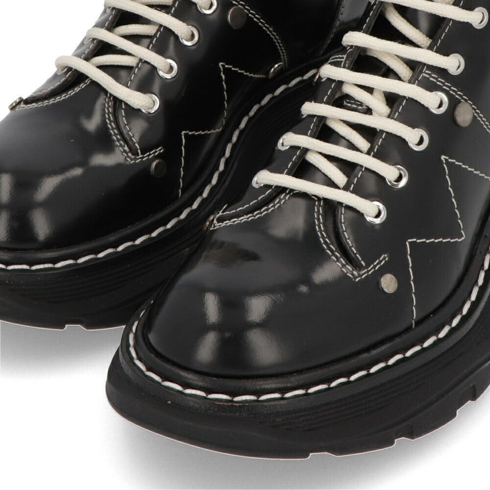 ALEXANDERMCQUEEN ブーツ  ブラック レースアップ ショートブーツ 595469