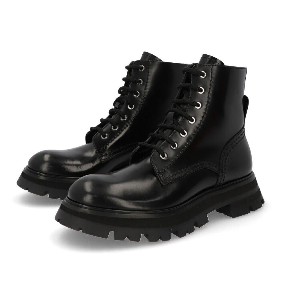 ALEXANDERMCQUEEN ブーツ  ブラック レースアップ ショートブーツ 657569