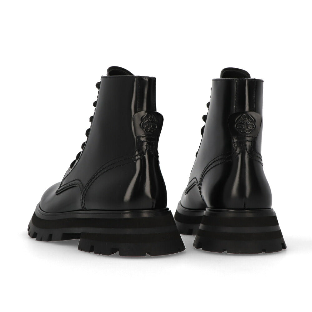 ALEXANDERMCQUEEN ブーツ  ブラック レースアップ ショートブーツ 657569