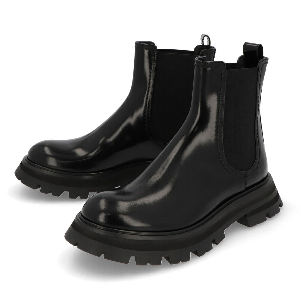 ALEXANDERMCQUEEN ブーツ  ブラック サイドゴア ショートブーツ 757487