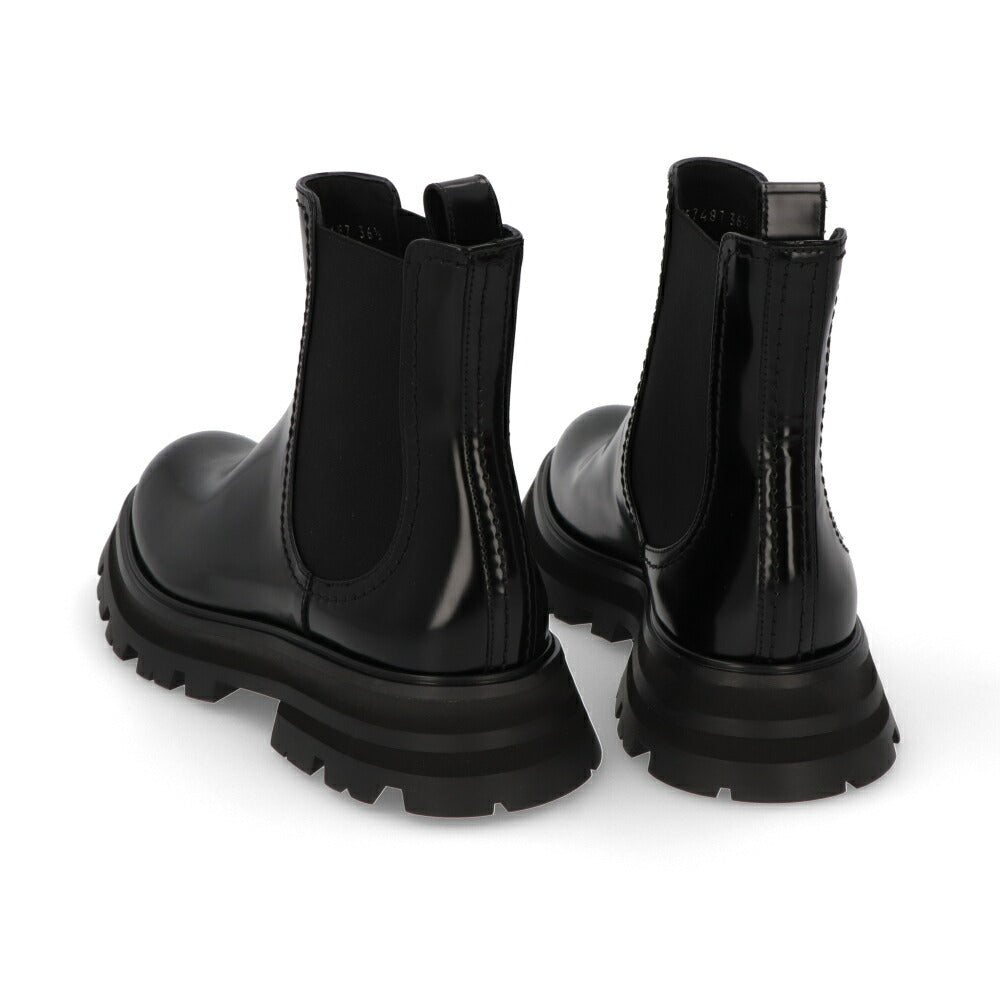 ALEXANDERMCQUEEN ブーツ  ブラック サイドゴア ショートブーツ 757487