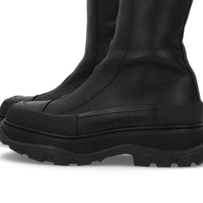 ALEXANDERMCQUEEN ブーツ  ブラック フロントジップ ロングブーツ 766902
