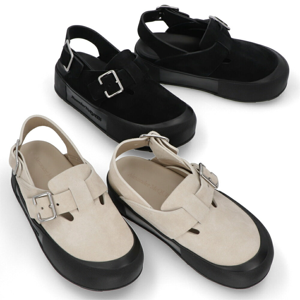 ALEXANDERMCQUEEN サンダル  ブラック ベージュ ベルト 735803