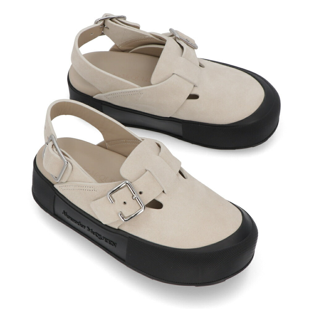 ALEXANDERMCQUEEN サンダル  ブラック ベージュ ベルト 735803