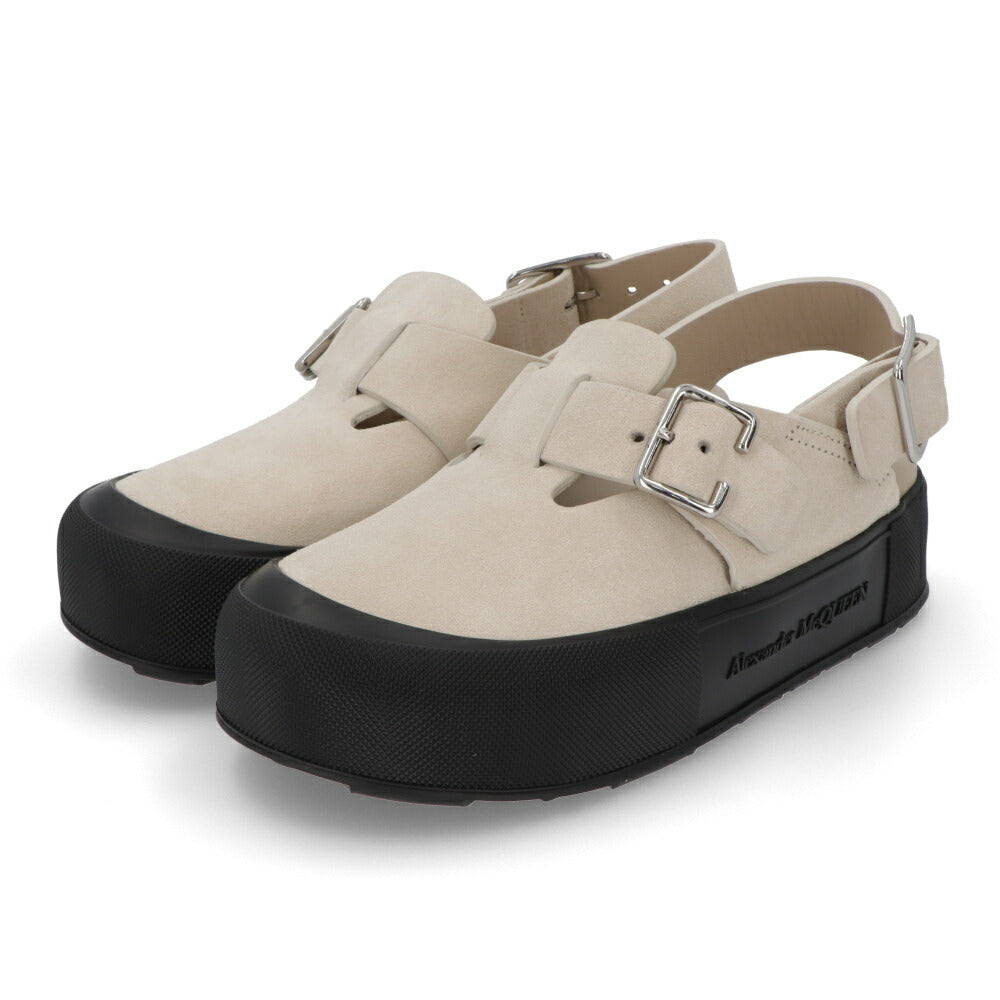 ALEXANDERMCQUEEN サンダル  ブラック ベージュ ベルト 735803