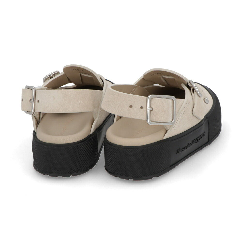ALEXANDERMCQUEEN サンダル  ブラック ベージュ ベルト 735803