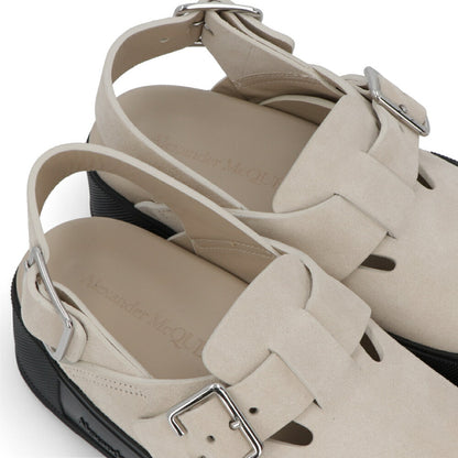 ALEXANDERMCQUEEN サンダル  ブラック ベージュ ベルト 735803