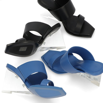 ALEXANDERMCQUEEN サンダル  ブラック ブルー クリア ウェッジヒール 746243