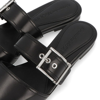 ALEXANDERMCQUEEN サンダル  ブラック ホワイト ベルト フラット 733188