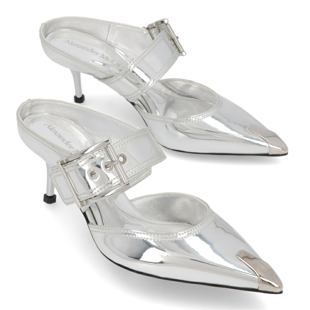 ALEXANDERMCQUEEN サンダル  シルバー ベルト メタリック 744487