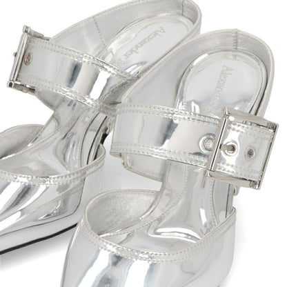 ALEXANDERMCQUEEN サンダル  シルバー ベルト メタリック 744487