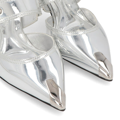 ALEXANDERMCQUEEN サンダル  シルバー ベルト メタリック 744487