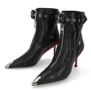 ALEXANDERMCQUEEN ブーツ ブラック×レッド ショートブーツ 768101