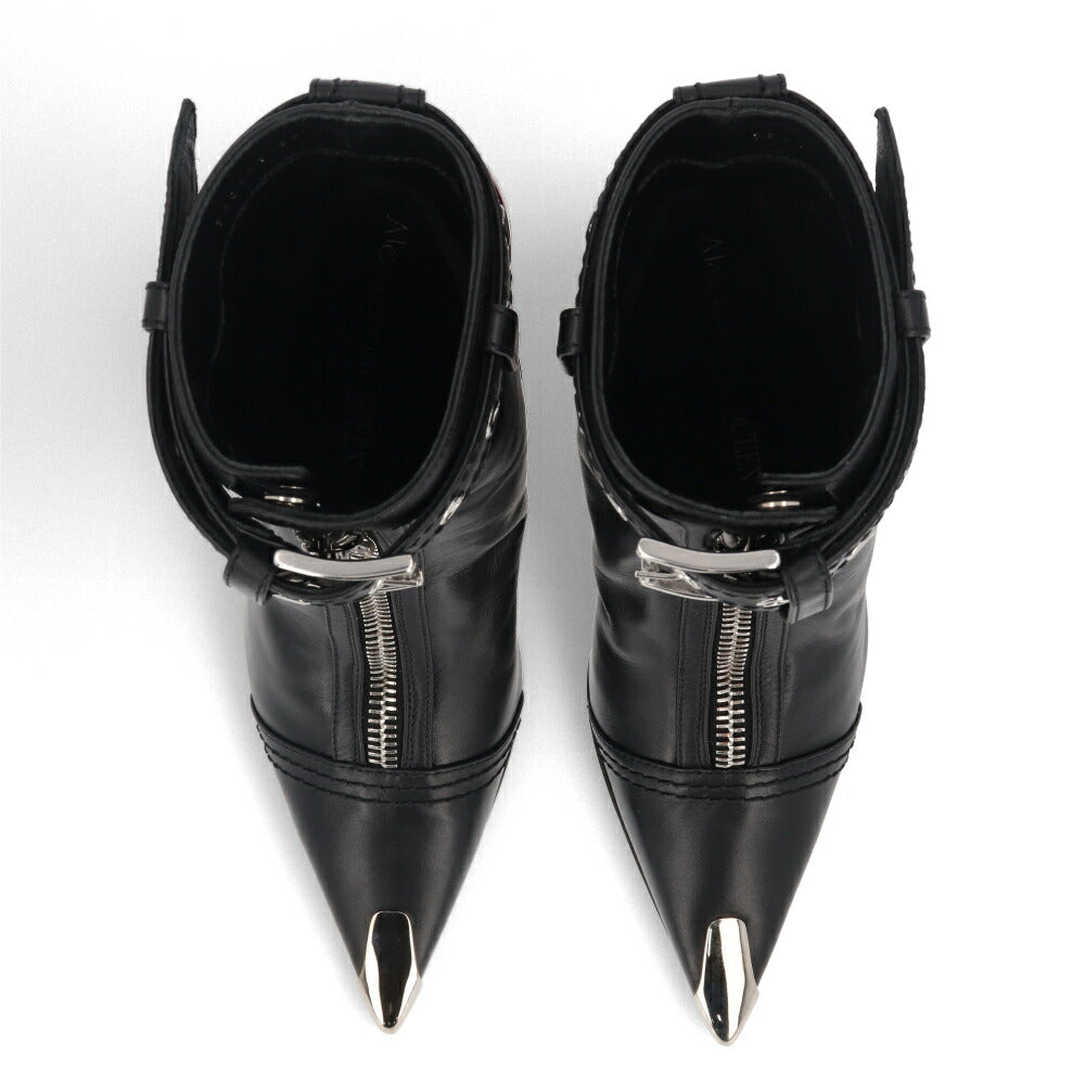 ALEXANDERMCQUEEN ブーツ ブラック×レッド ショートブーツ 768101