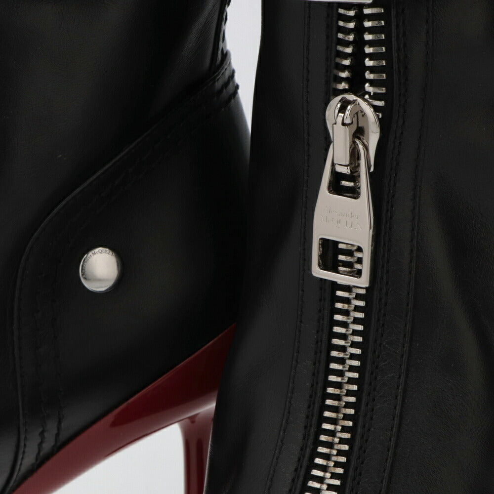 ALEXANDERMCQUEEN ブーツ ブラック×レッド ショートブーツ 768101