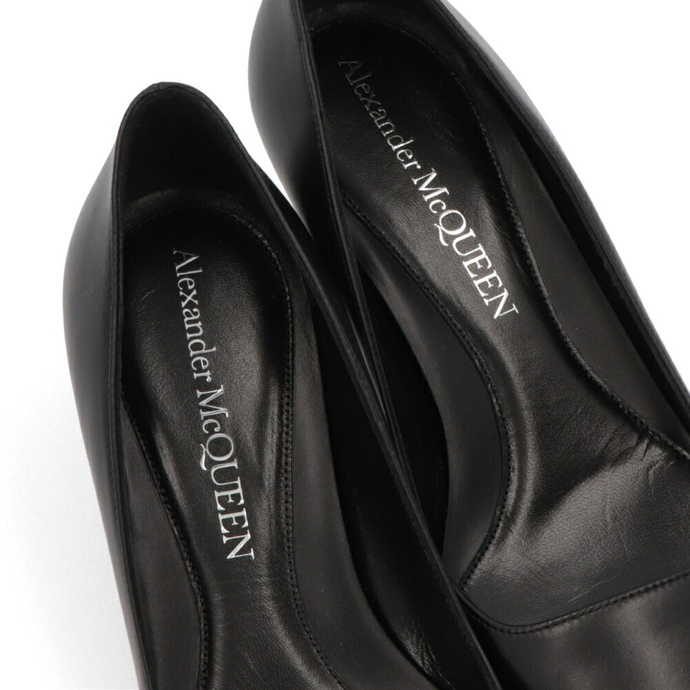 ALEXANDERMCQUEEN パンプス ブラック メタルトゥキャップ シルバー 757496