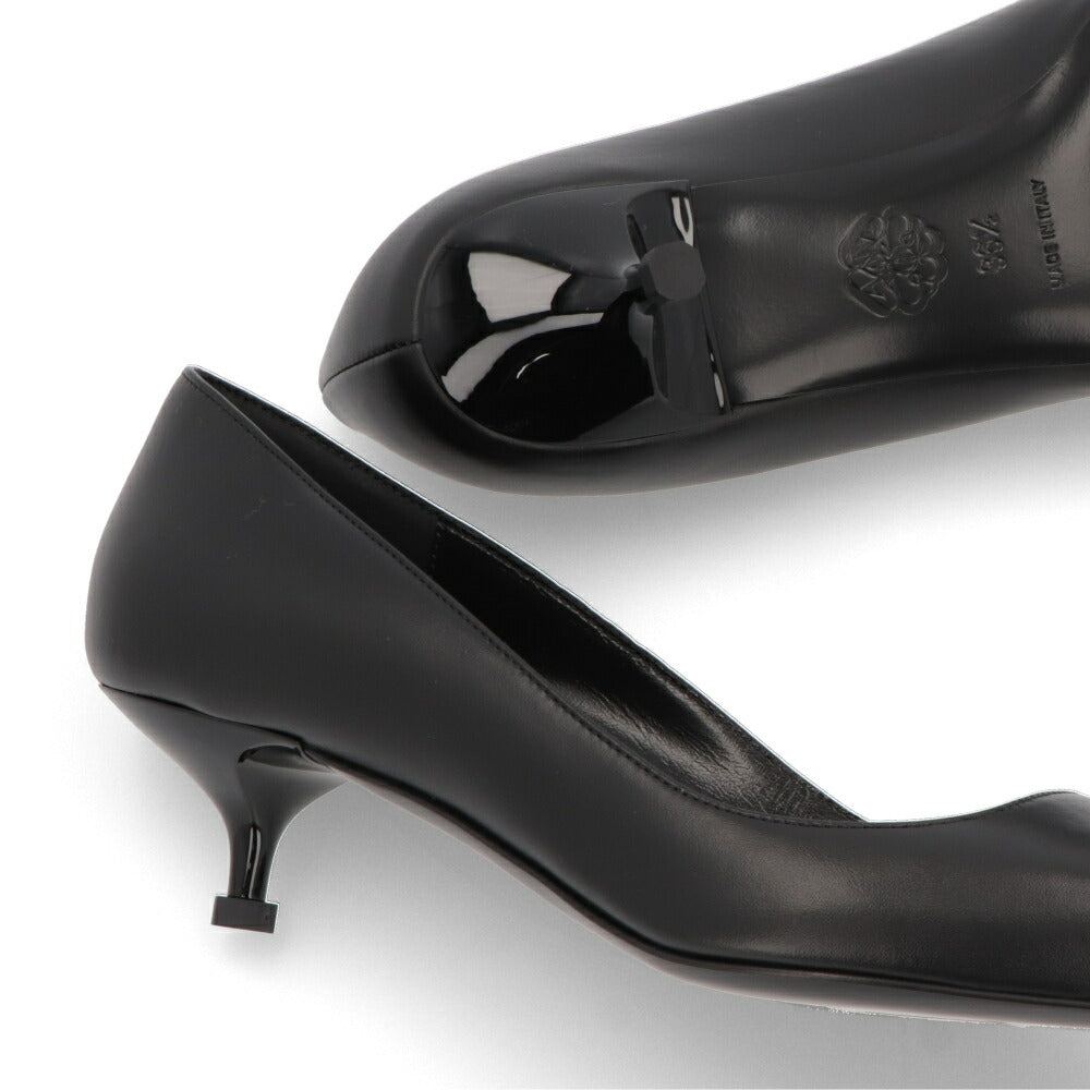 ALEXANDERMCQUEEN パンプス ブラック メタルトゥキャップ シルバー 757496