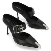 ALEXANDERMCQUEEN パンプス ブラック メタルトゥキャップ シルバー 757513