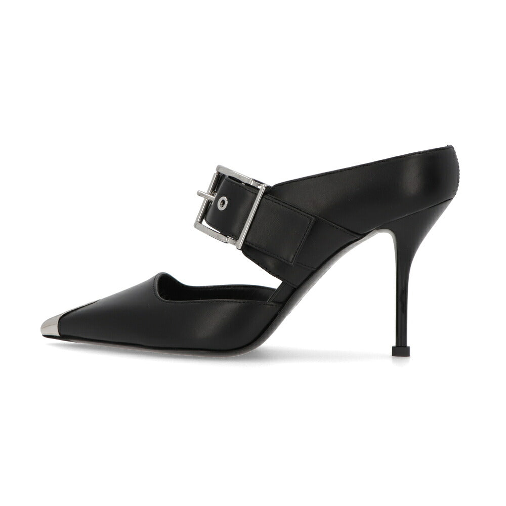 ALEXANDERMCQUEEN パンプス ブラック メタルトゥキャップ シルバー 757513